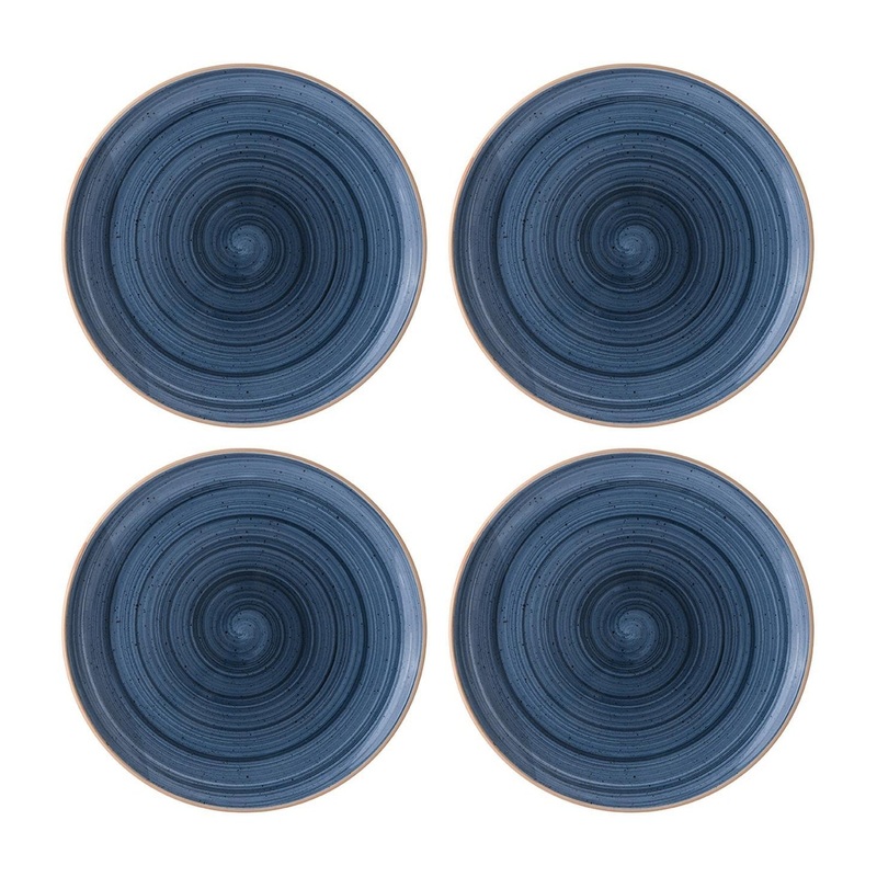 Dusk dia.8″ h:1.5″ 17 oz. Round Blue Porcelain Bowl (Set of 4)