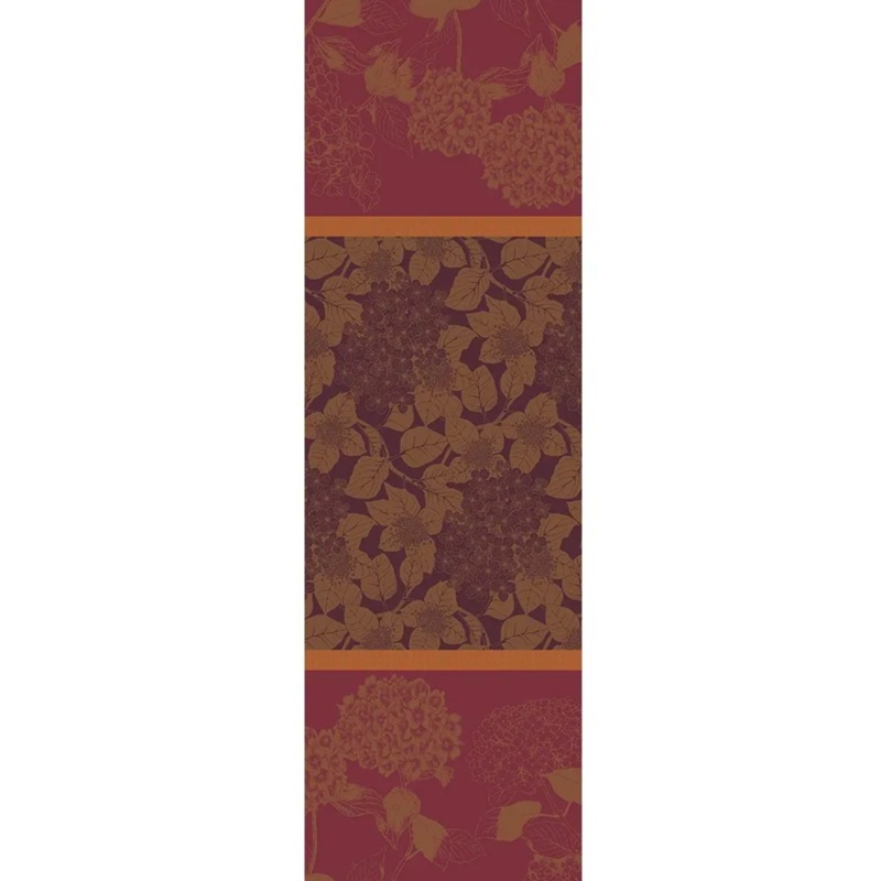Garnier Thiebaut Hortensias Rouille Jacquard Tablerunner 69×21″