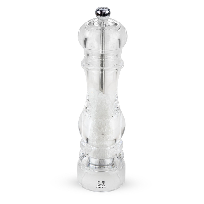 Peugeot Nancy Salt Mill Acrylic, 9-Inch, Clear