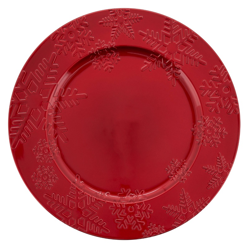 Snowflake Charger – Red Set/4