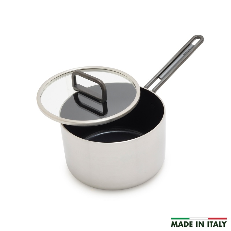Stanley Tucci Stainless Steel Ceramic Nonstick 2-Quart Saucepan with Lid