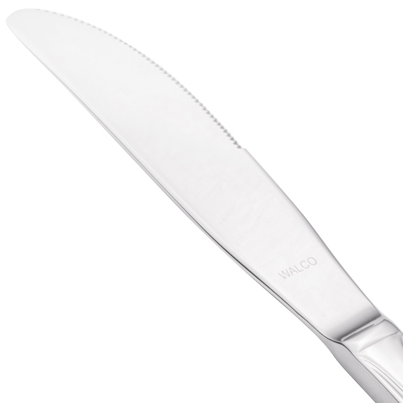 Walco 9745 Prim 8 13/16″ 18/10 Stainless Steel Extra Heavy Weight Dinner Knife – 12/Pack