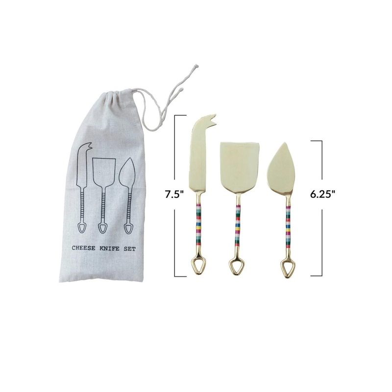 Cheese Servers – Striped Handles, Set of 3