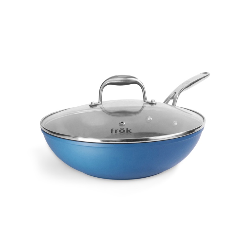 Frok 11″ All-In-One Ceramic Non-Stick Fry Pan Meets Wok w/ Lid