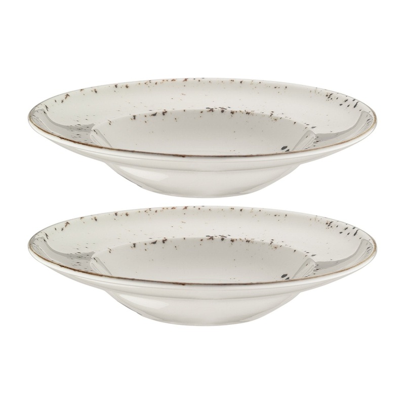 Grain dia.10.75″ h:2.25″ 16 oz. Round Decorated Porcelain Bowl (Set of 2)