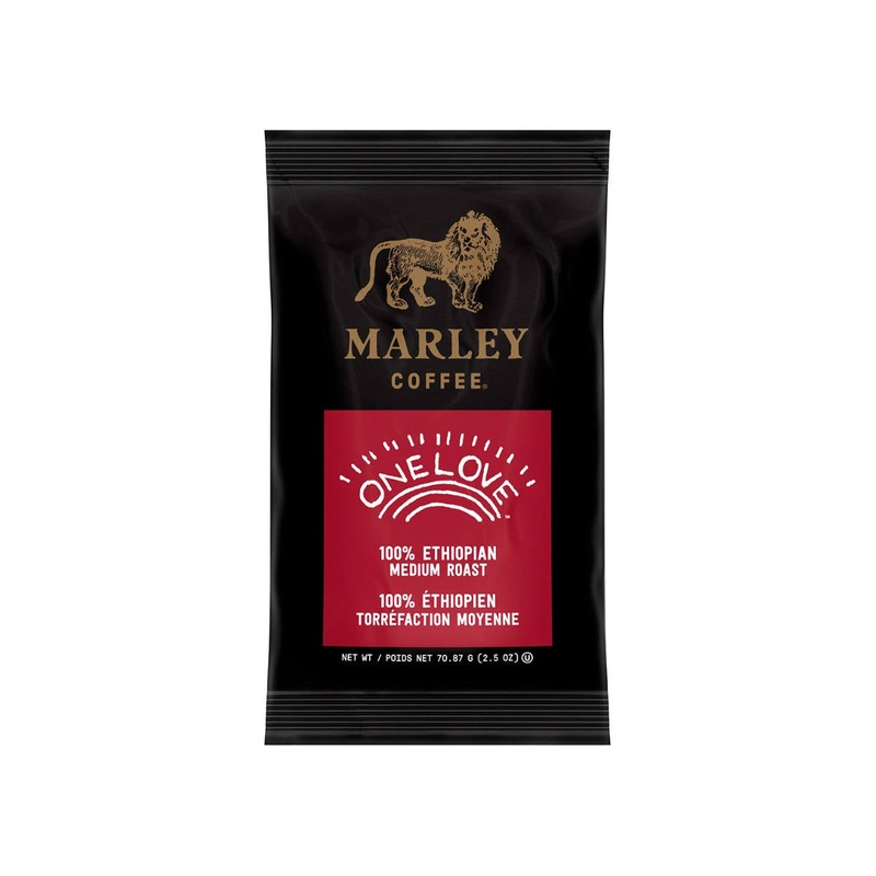 Marley Coffee One Love Ground Coffee Packets (Box of 64 X 2.5oz)