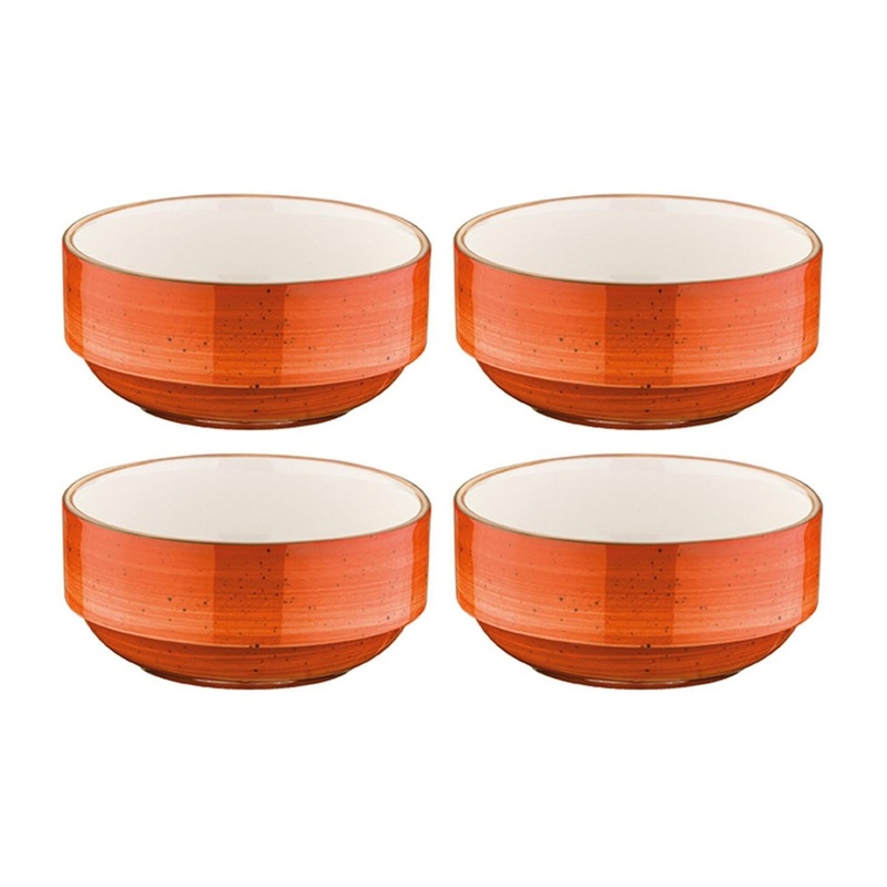 Terracota dia.4.75″ h:2″ 12 oz. Round Terracotta Porcelain Bowl (Set of 4)