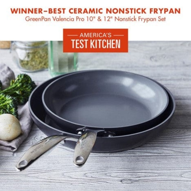 Valencia Pro 10″ and 12″ Frying Pan Set by GreenPan