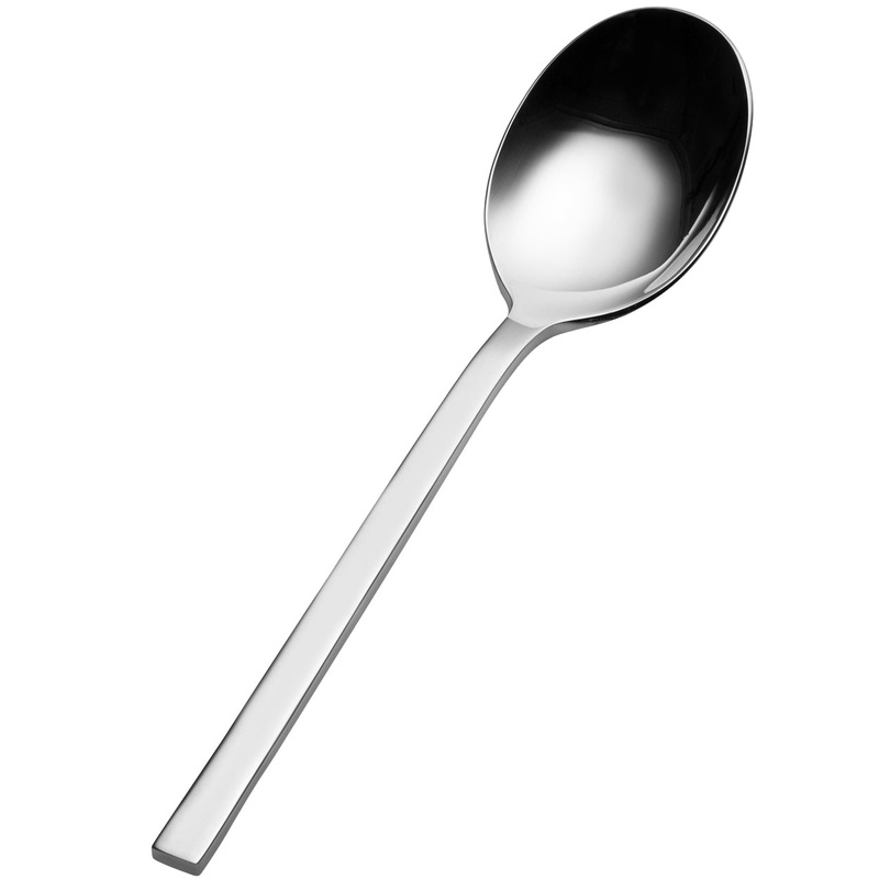Bon Chef S3803 Milan 7 1/4″ 18/10 Stainless Steel Extra Heavy Soup / Dessert Spoon – 12/Pack
