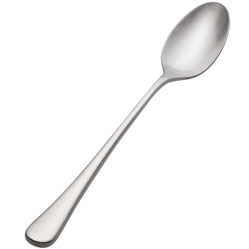 Bon Chef S4102 Como Satin Finish 7 7/8″ 18/10 Extra Heavy Weight Stainless Steel Iced Tea Spoon – 12/Pack