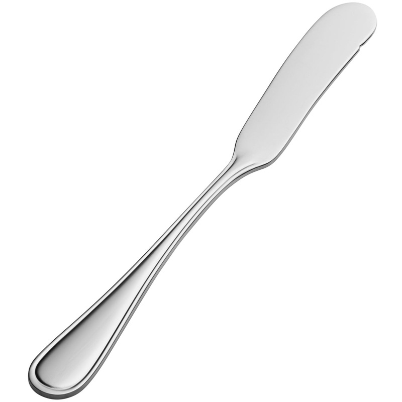 Bon Chef SBS313 Tuscany 6 15/16″ 18/0 Extra Heavy Weight Bonsteel Butter Spreader – 12/Pack