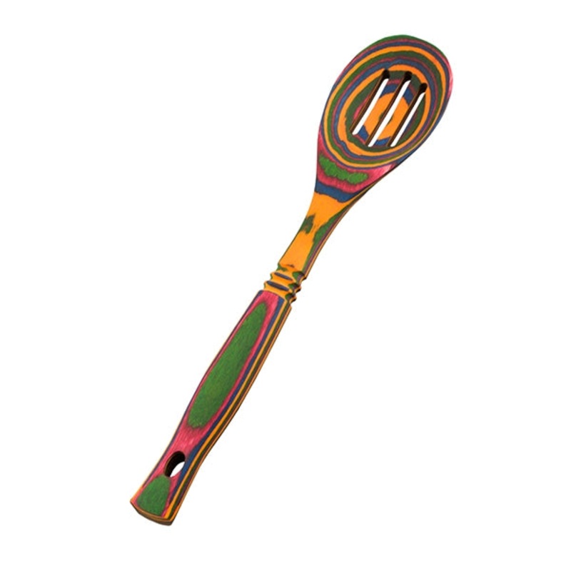 Island Bamboo 12″ Pakka Slotted Spoon, Multiple Colors