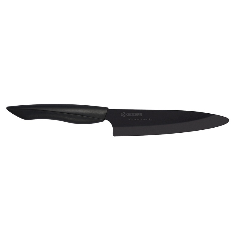 Kyocera Innovation Series 5″ Slicing Knife w/Soft Grip Handle, Black Blade