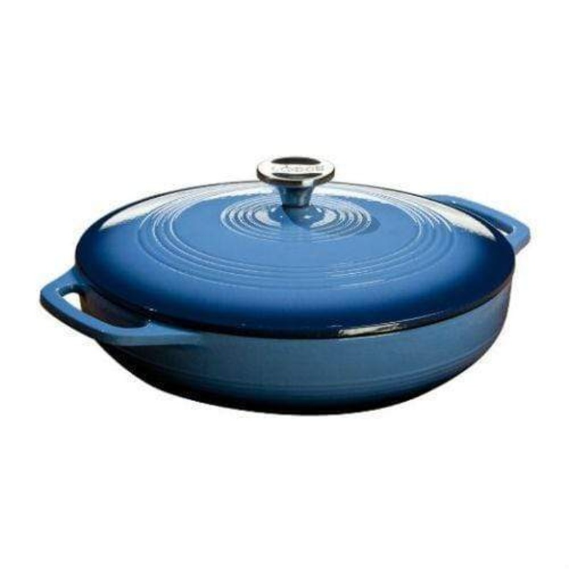 Lodge Color Enamel Cast Iron 3 qt. Covered Casserole – Caribbean Blue