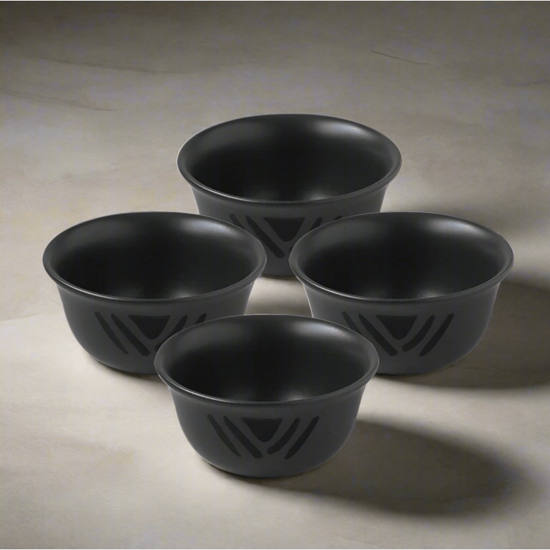 Midnight Sun Set of 4 Deep Soup Cereal Bowls