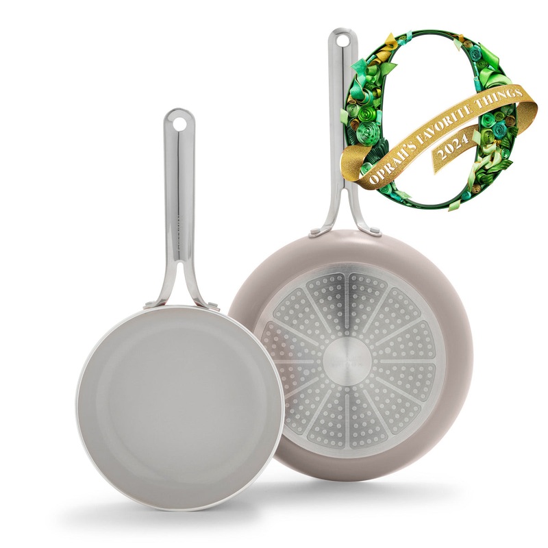 Nova Ceramic Nonstick 8″ and 10″ Frypan Set | Clay