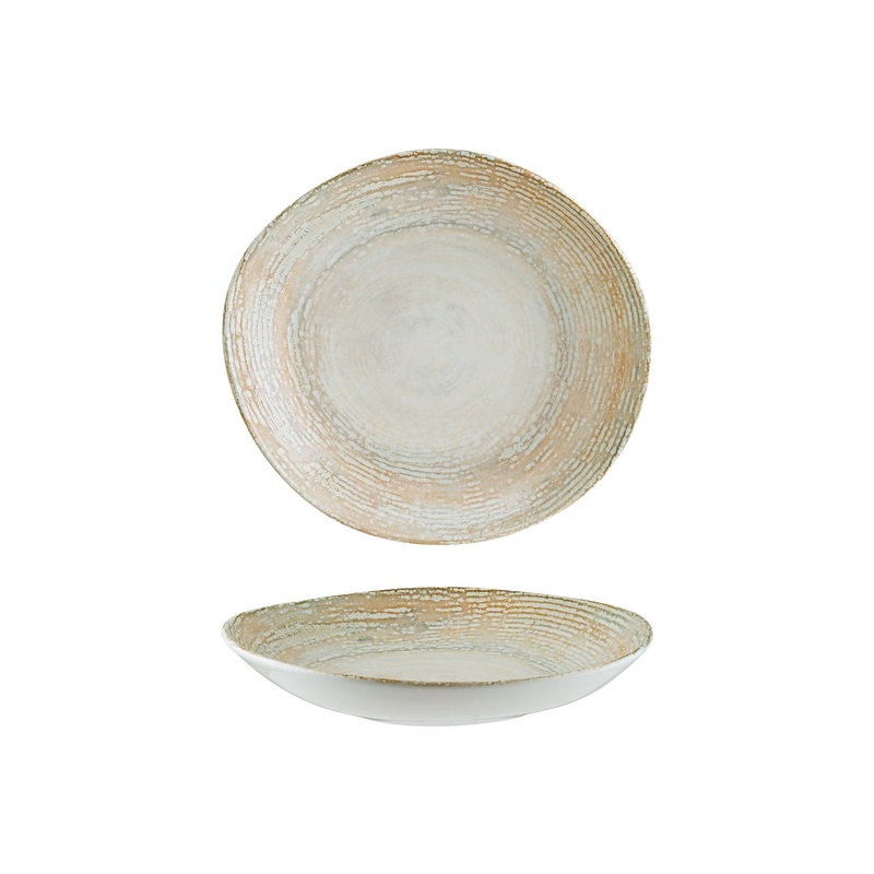 Patera 10.25″ x 9.5″ x h:2.5″ 36 oz. Organic Decorated Porcelain Bowl