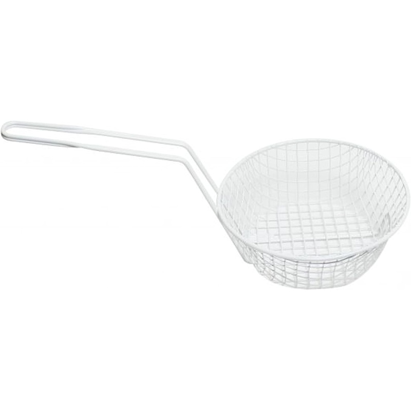 Round Breading Basket Coarse Mesh 3″ Deep- Culinary Basket for Dredging Chicken French Chips Onion Rings Chicken Wings Food Prep Basket Serving Strainer Basket for Breadcrum Dishes