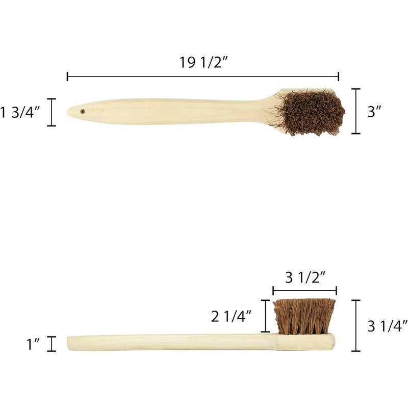 Wok Brush Palmyra Bristles with Wooden Handle – Wok Brush Cleaning Brush Kitchen pan Brush Scrub Brush Kitchen Cleaning Brush Pot Scraper Scrubber Dish Pan Brush for Cooking