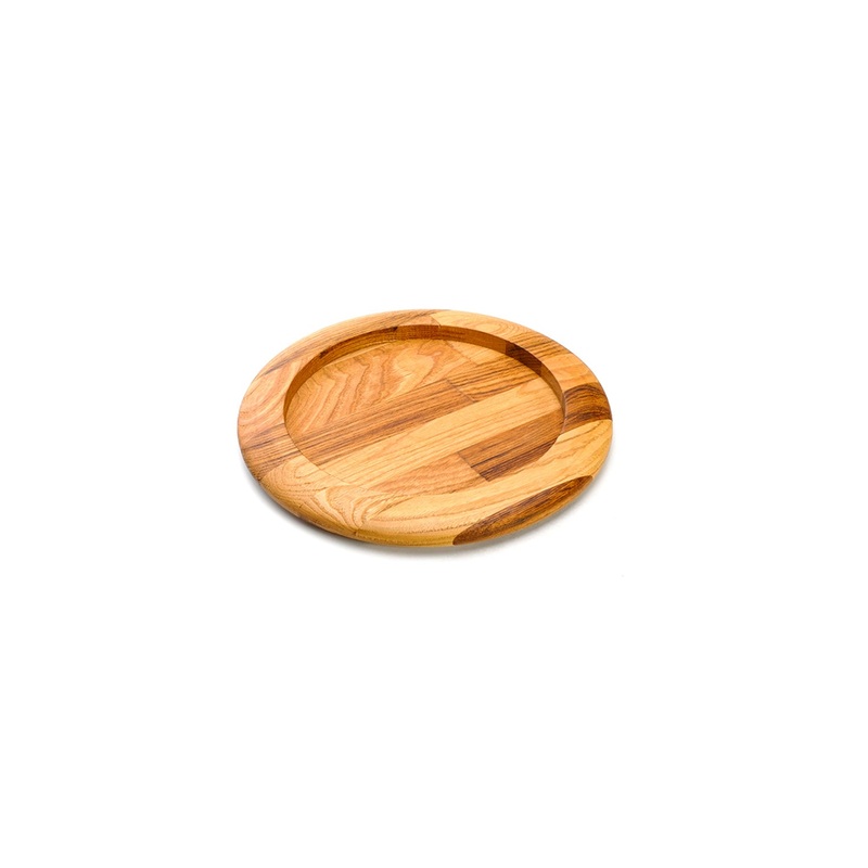 Wood dia.9.5″ h:0.75″ Round Brown Wood Underliner