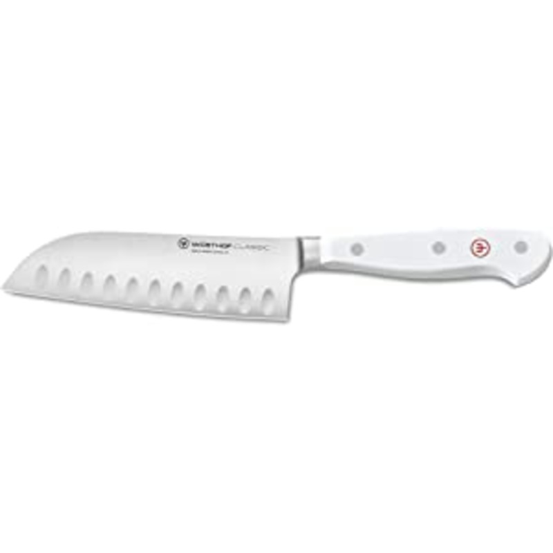 Wusthof Classic White – 5″ Santoku Knife w/Hollow Edge- Personalized Engraving Available
