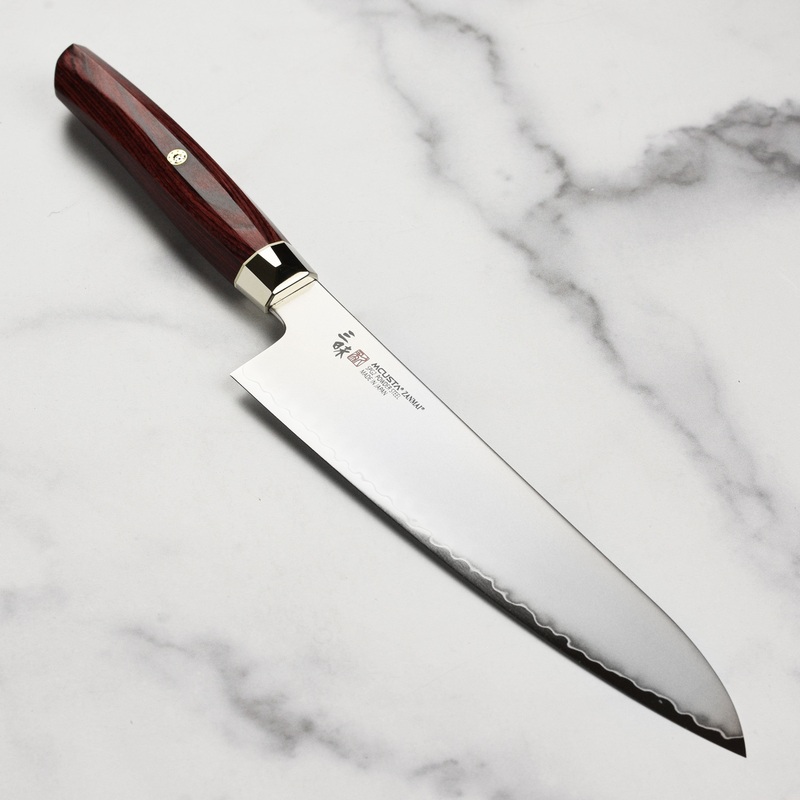 Zanmai Revolution SG2 8.25″ Gyuto with Red Pakkawood Handle
