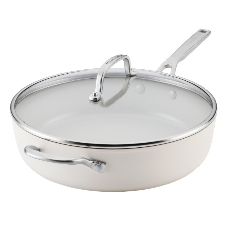 5-Quart Hard-Anodized Ceramic Induction Nonstick Saute Pan with Lid and Helper Handle