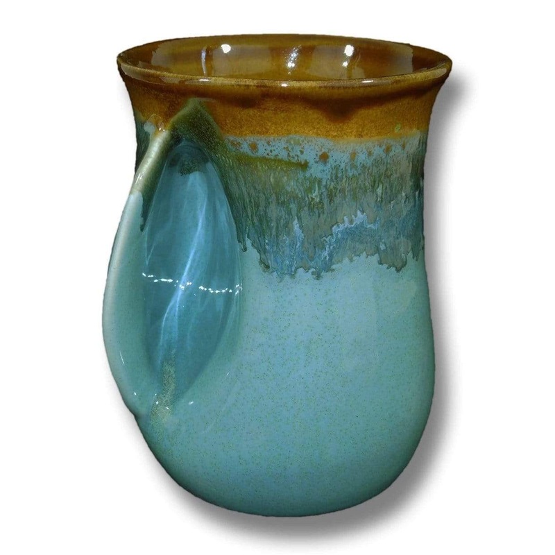 Clay In Motion 14 oz Ocean Tide Left Handwarmer Mug