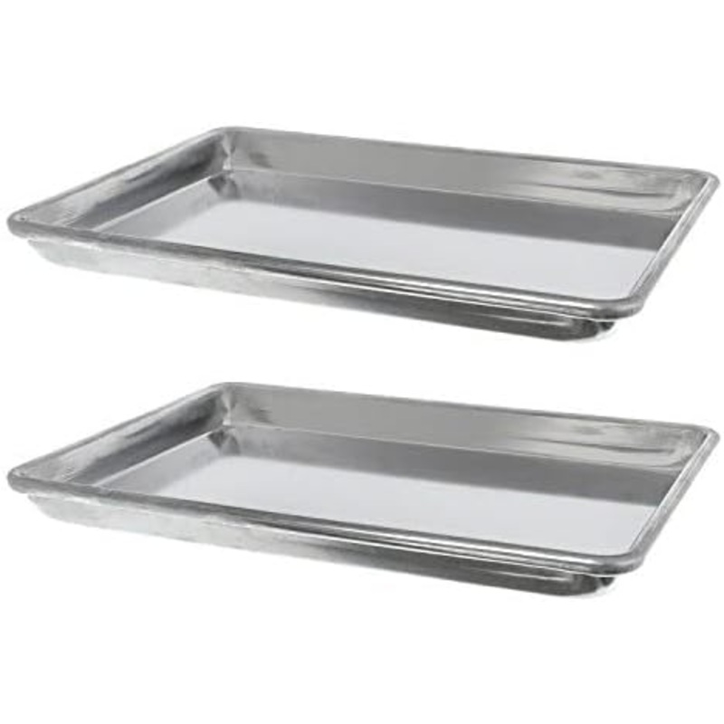 Quarter Size Aluminum Sheet Pan 9-1/2″ x 13″ Baking Sheets 18 Gauge Set of 2-Oven Safe Baking Pan Baking Tray Cookie Sheet Baking Sheet for Oven Perfect for Baking Roasting and More