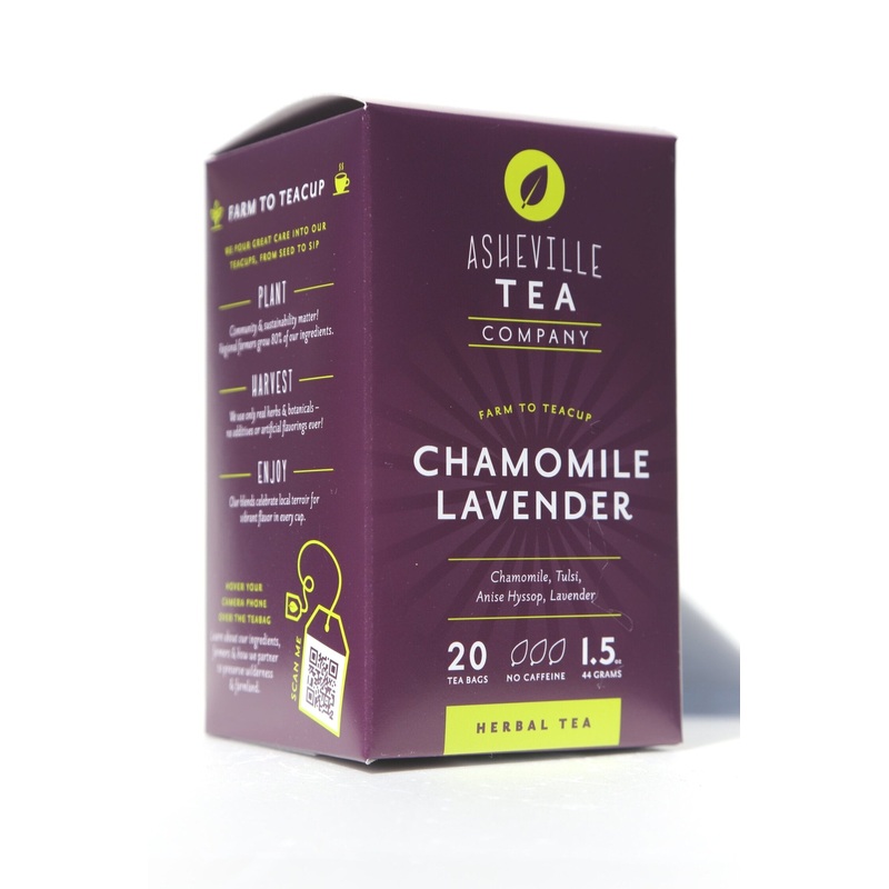Asheville Tea Chamomile Lavender Tea Box, 20 tea bags