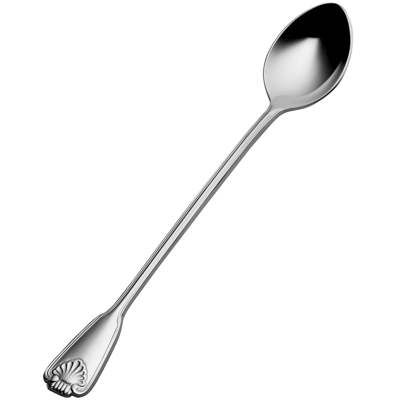 Bon Chef S2002 Shell 7 5/8″ 18/10 Stainless Steel Iced Tea Spoon – 12/Pack