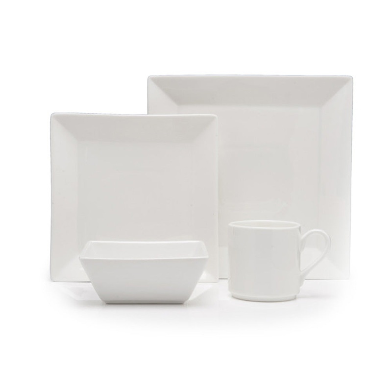 Fortessa Plaza Fortaluxe Vitrified China 16pc Place Setting, Service for 4