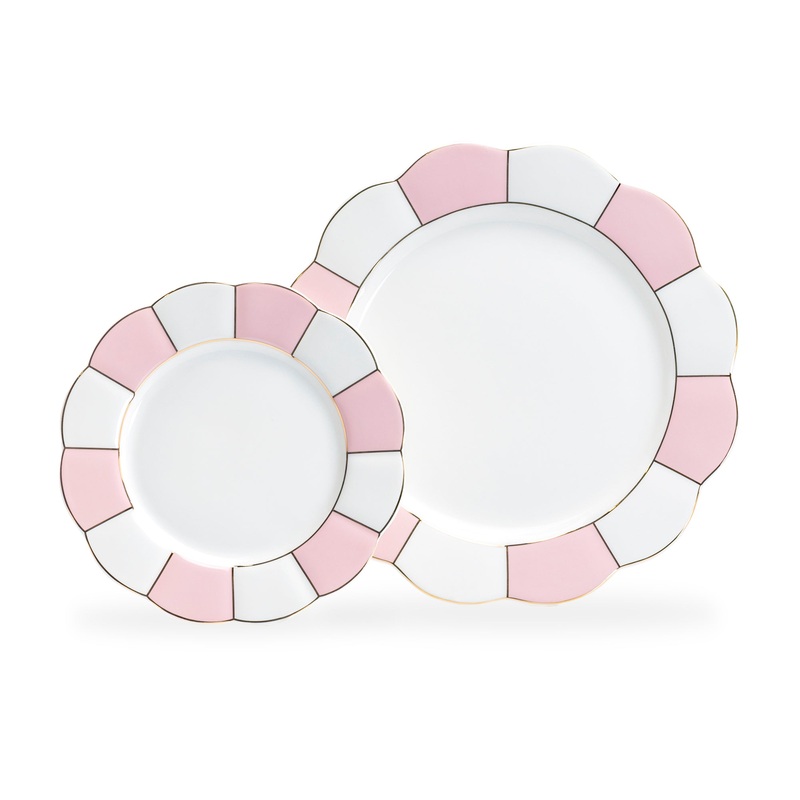 Pink Gold Scallop Fine Porcelain Dessert / Dinner Plate – CLEARANCE