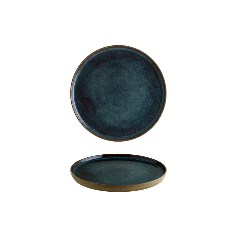 Sphere Ocean dia.8.75″ Round Blue Porcelain Plate
