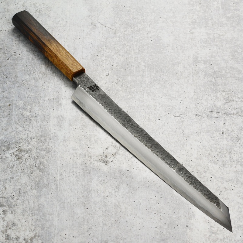 Takayuki x Itsuo Doi Homura Guren Aogami #2 Single Bevel 11.8″ Kengata Yanagiba