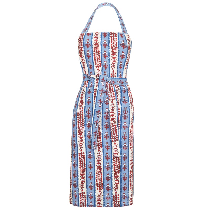 Avignon Apron | Red & Blue