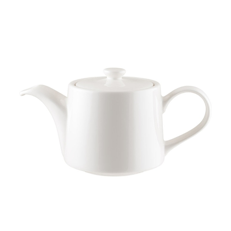Banquet dia.7″ h:3.5″ 13 oz. Round Warm White Porcelain Coffee/Tea Pot