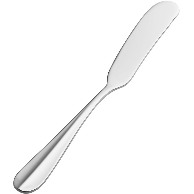 Bon Chef S113 Monroe 6 5/8″ 18/10 Stainless Steel Extra Heavy Butter Spreader – 12/Pack