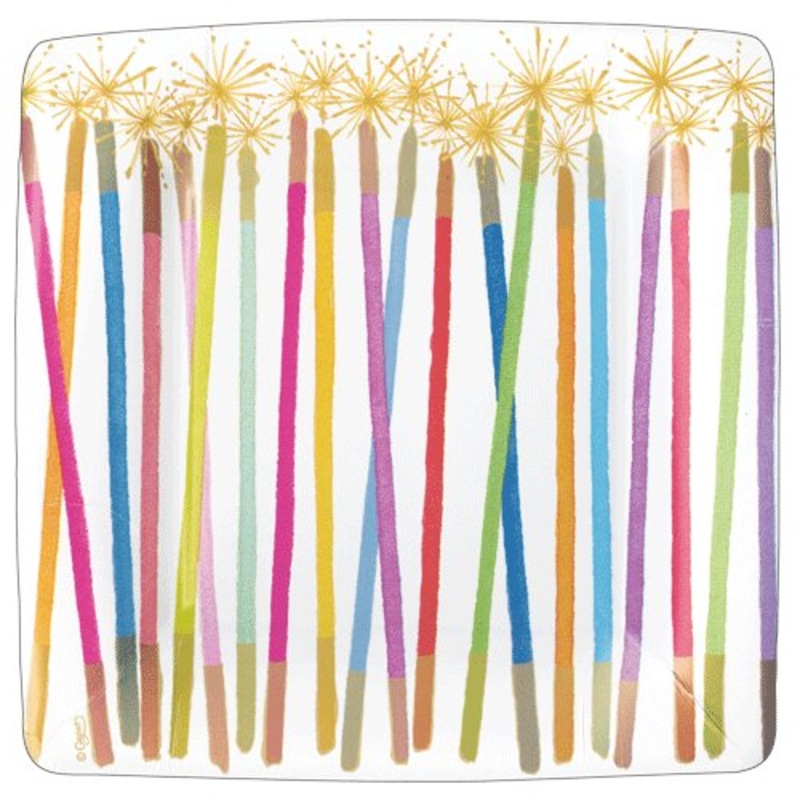 Candles White Multi Square Salad/Dessert Plates