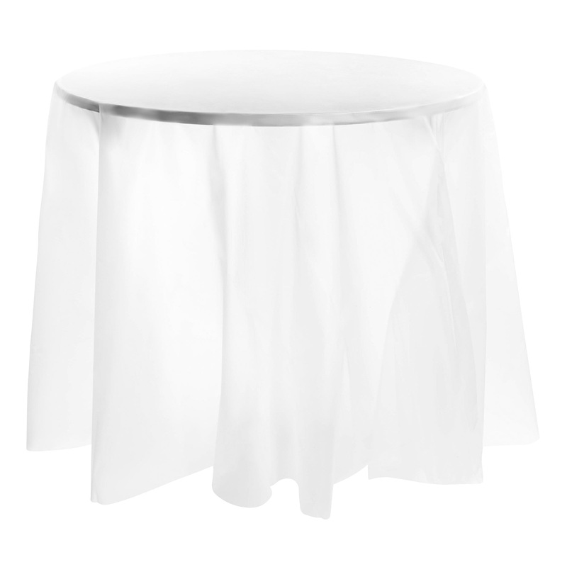 Clear Round Disposable Plastic Tablecloths (84″)