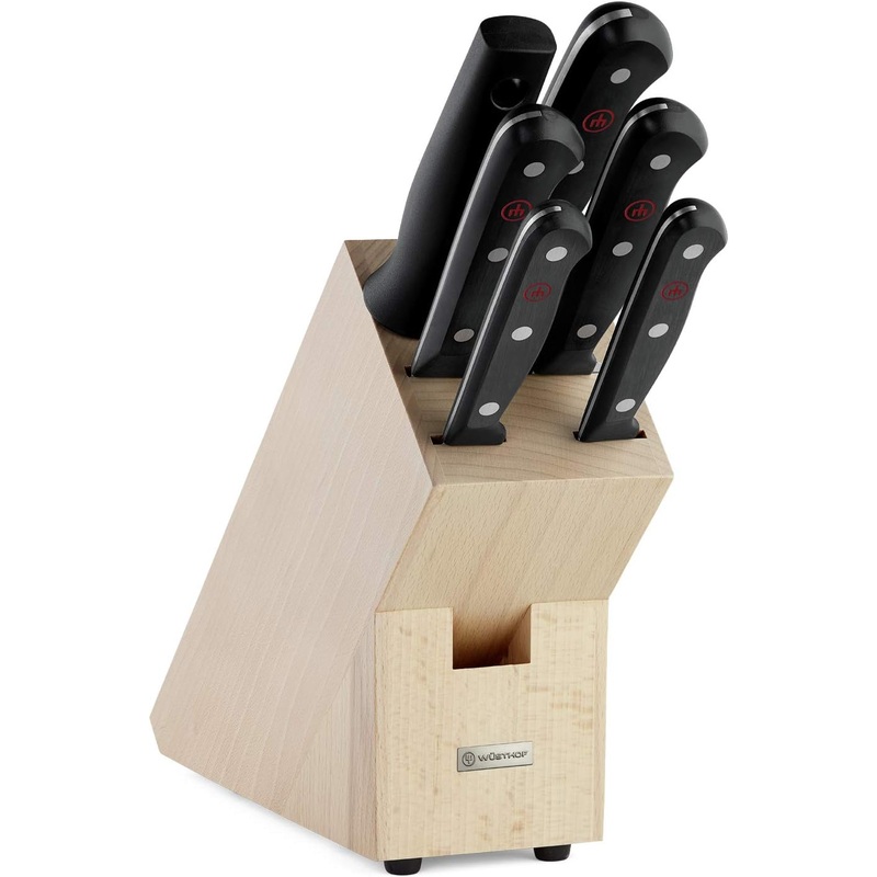Wusthof Gourmet – 7 Pc. Knife Block Set, Beech Wood