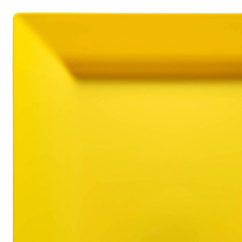 Yellow Square Plastic Cake Plates (6.5″)