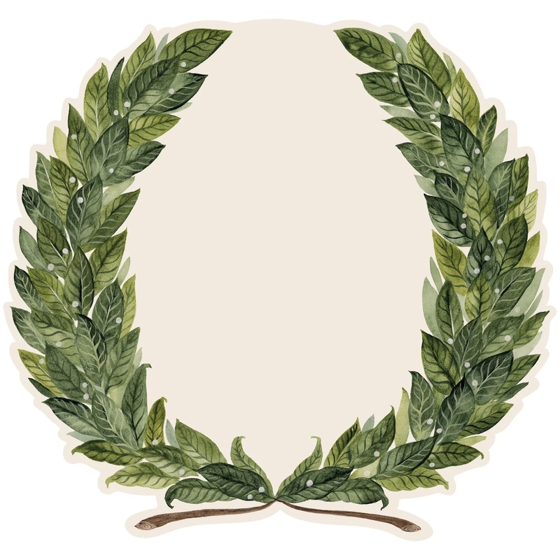 Hester & Cook Die-cut Green Laurel Wreath Placemat