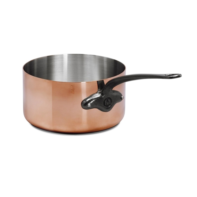 Mauviel M’Heritage M’200 CI Copper Sauce Pan With Cast Iron Handle, 1.8-Qt