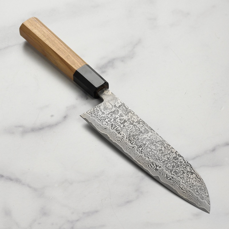 Shiro Kamo SG2 Kurozome Damascus 7″ Santoku