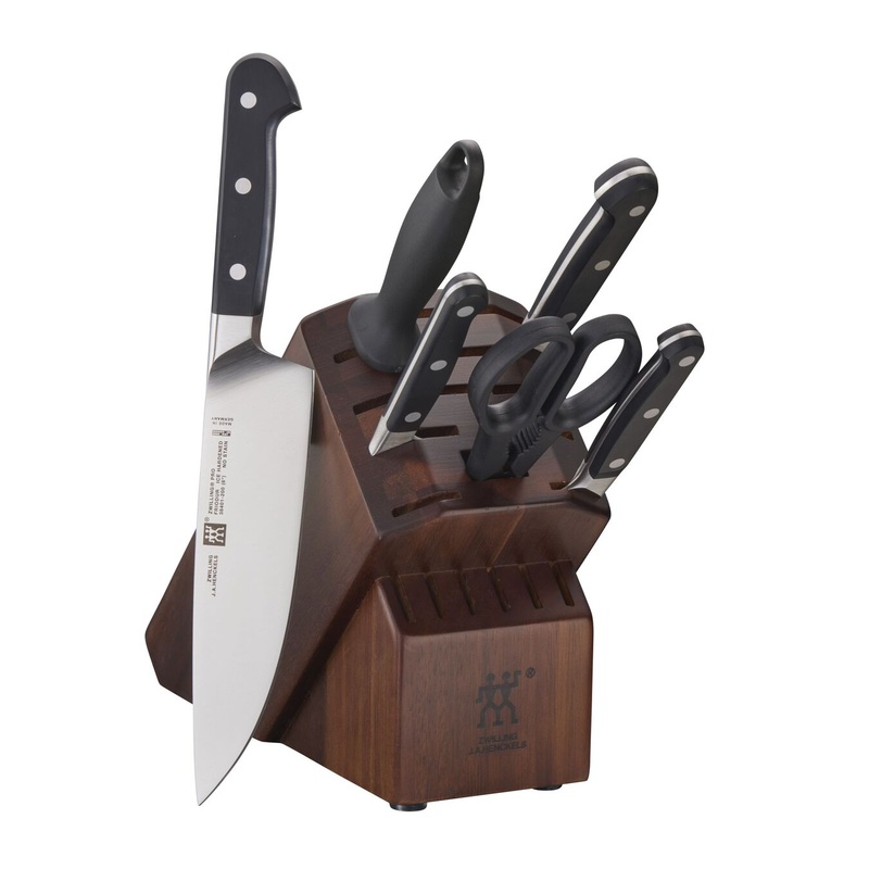 Zwilling Pro Stainless Steel 7-Piece Knife Block Set, Acacia