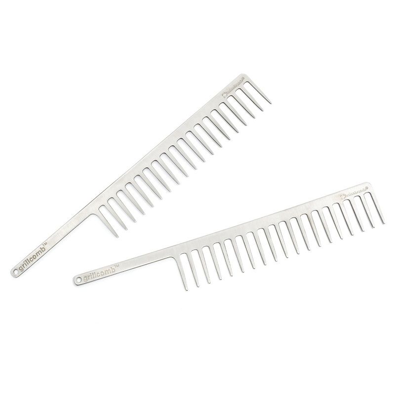 Fusionbrands GrillComb Stainless Steel BBQ Skewer Set Of 2