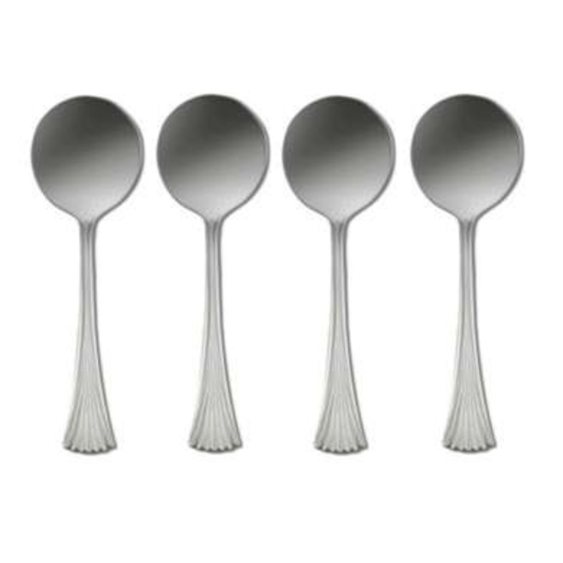 Oneida Melbourne Set of 4 Round Bowl Soup Spoons 18/8 Stainless