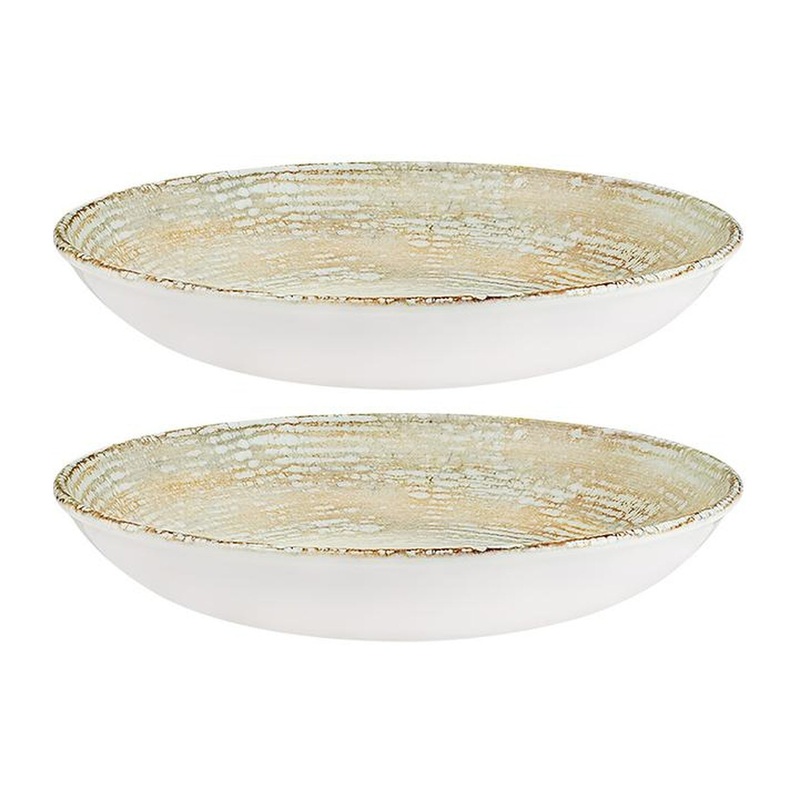 Patera dia.10″ h:2″ 44 oz. Round Decorated Porcelain Bowl (Set of 2)