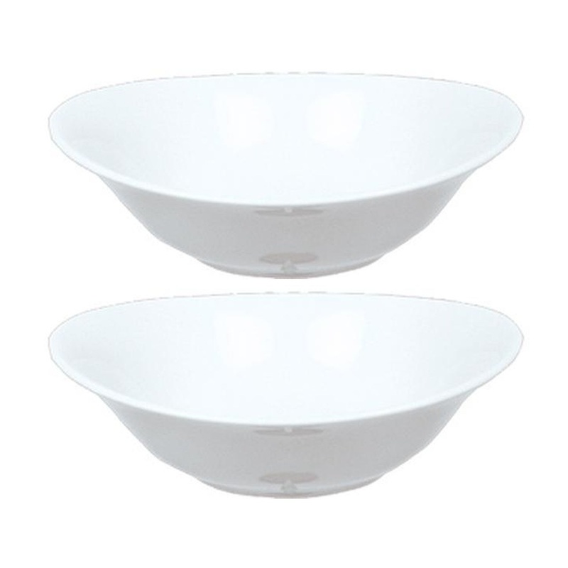 Porcelain Elips 9.25″ x 8.5″ x h:2.25″ 32 oz. Oval White Porcelain Bowl (Set of 2)